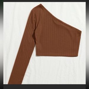 One Shoulder Ribbed Top